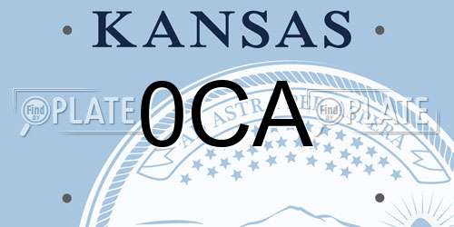0CA Kansas License Plate