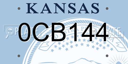 0CB144 Kansas License Plate