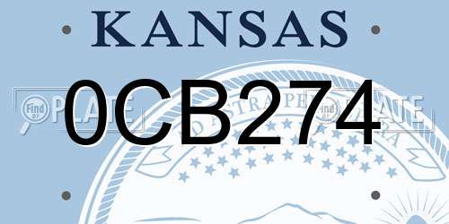 0CB274 Kansas License Plate