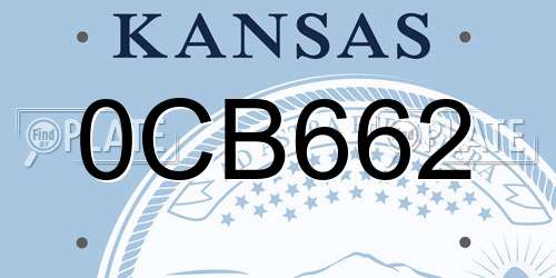0CB662 Kansas License Plate