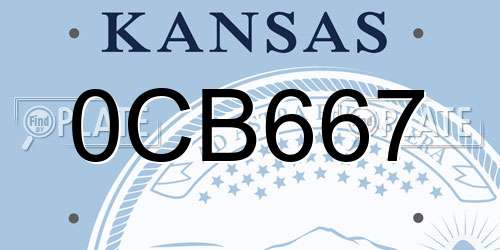 0CB667 Kansas License Plate