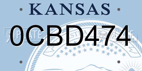 0CBD474 Kansas License Plate