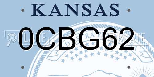 0CBG62 Kansas License Plate