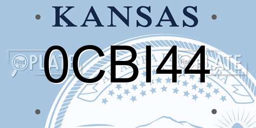 0CBI44 Kansas License Plate