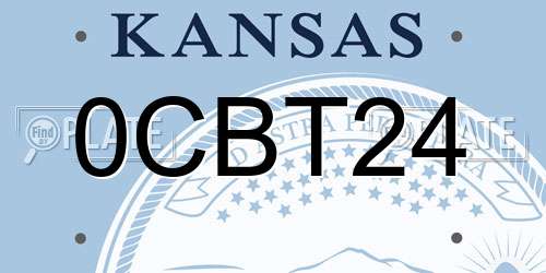 0CBT24 Kansas License Plate