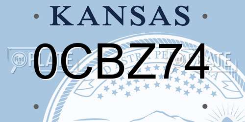 0CBZ74 Kansas License Plate