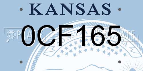 0CF165 Kansas License Plate