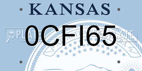 0CFI65 Kansas License Plate