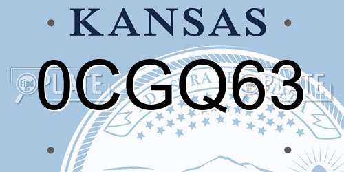 0CGQ63 Kansas License Plate