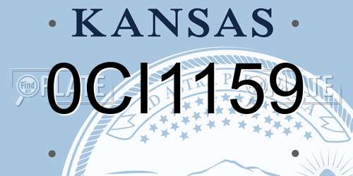 0CI1159 Kansas License Plate