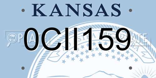 0CII159 Kansas License Plate