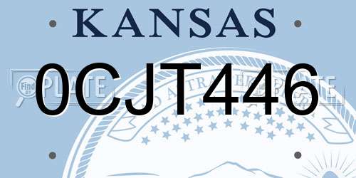 0CJT446 Kansas License Plate