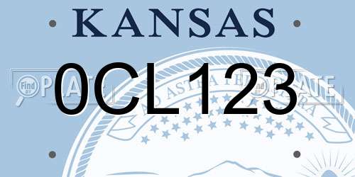 0CL123 Kansas License Plate