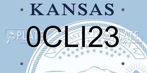 0CLI23 Kansas License Plate