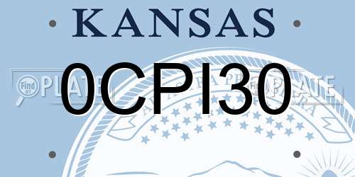 0CPI30 Kansas License Plate