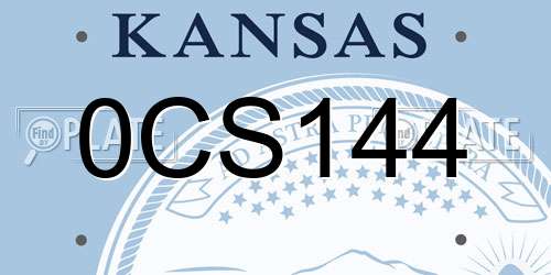 0CS144 Kansas License Plate