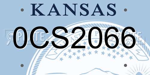 0CS2066 Kansas License Plate