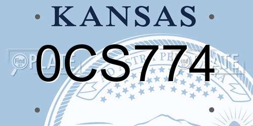 0CS774 Kansas License Plate