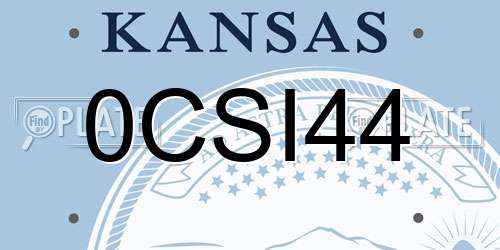 0CSI44 Kansas License Plate