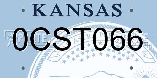 0CST066 Kansas License Plate