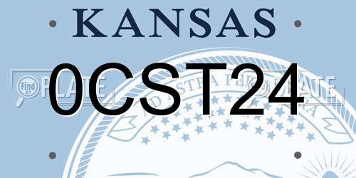 0CST24 Kansas License Plate