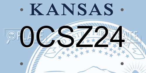 0CSZ24 Kansas License Plate