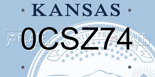 0CSZ74 Kansas License Plate