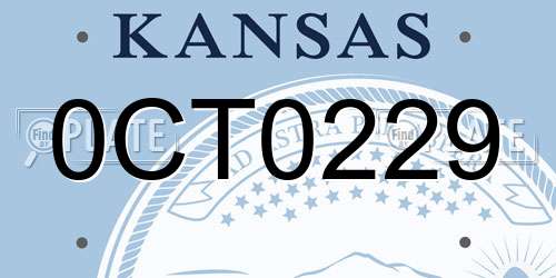 0CT0229 Kansas License Plate
