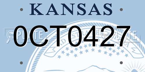 0CT0427 Kansas License Plate