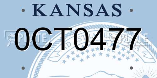 0CT0477 Kansas License Plate