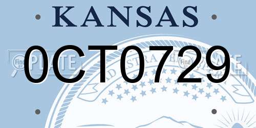 0CT0729 Kansas License Plate