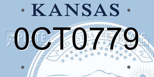 0CT0779 Kansas License Plate
