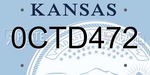 0CTD472 Kansas License Plate