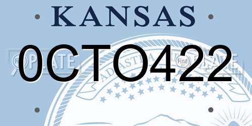 0CTO422 Kansas License Plate