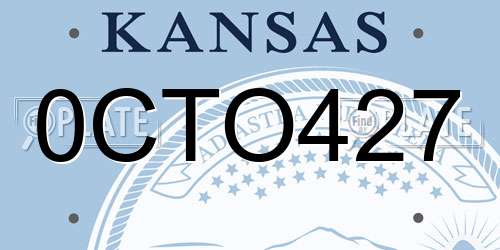 0CTO427 Kansas License Plate