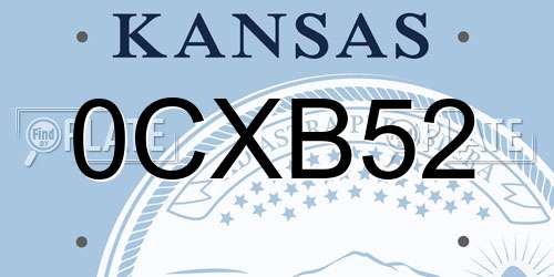 0CXB52 Kansas License Plate