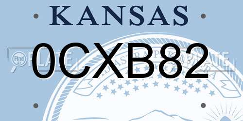 0CXB82 Kansas License Plate