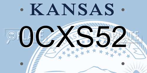 0CXS52 Kansas License Plate