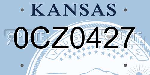0CZ0427 Kansas License Plate