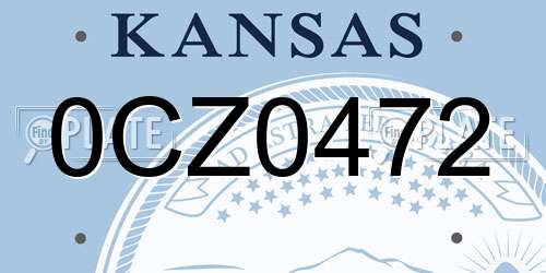 0CZ0472 Kansas License Plate