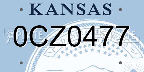 0CZ0477 Kansas License Plate