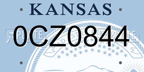 0CZ0844 Kansas License Plate