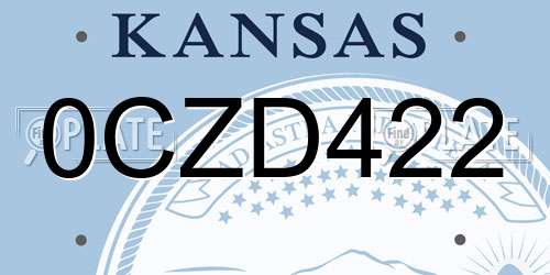 0CZD422 Kansas License Plate