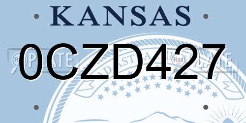 0CZD427 Kansas License Plate