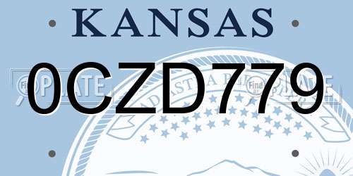 0CZD779 Kansas License Plate