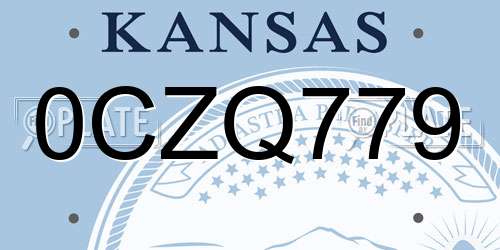 0CZQ779 Kansas License Plate