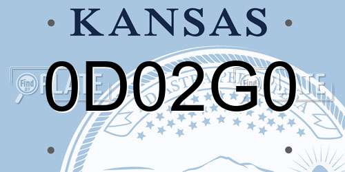 0D02G0 Kansas License Plate