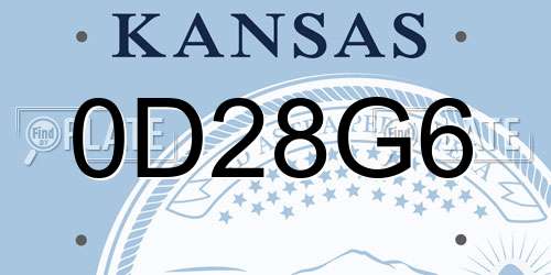 0D28G6 Kansas License Plate