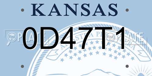 0D47T1 Kansas License Plate
