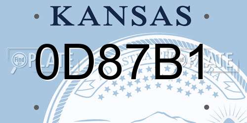 0D87B1 Kansas License Plate